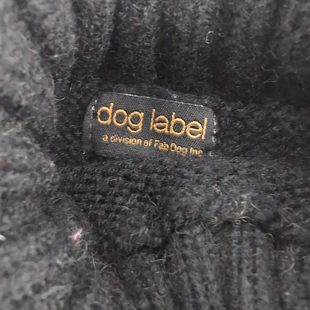 Dog Label by Fab Dog Inc. Black Warm Knitted Dog Puppy Pet Sweater - Size S -GUC